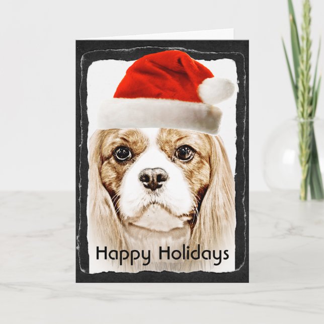 Cartes Pour Fêtes Annuelles Cute Cavalier King Charles Spaniel (Devant)