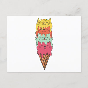Cartes Pour Fêtes Annuelles Cute chat Crème de glace Kitten