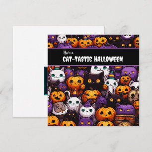 Cartes Pour Fêtes Annuelles Cute Chat Thémé Halloween Party