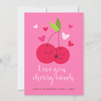 Cartes Pour Fêtes Annuelles Cute Cherries Love Hearts Valentine's Day