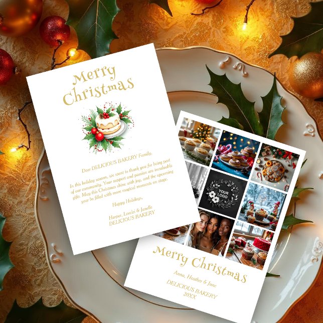 Cartes Pour Fêtes Annuelles Cute Christmas Cake Collage 8 Photos Business (Cute Christmas Cake Collage 8 Photos Business Holidays Cards. )