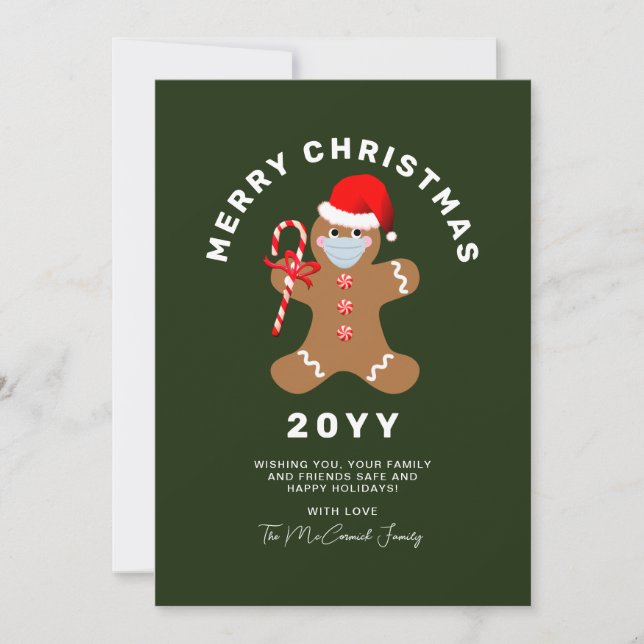 Cartes Pour Fêtes Annuelles Cute Christmas Gingerpain Nom du script Famille (Devant)