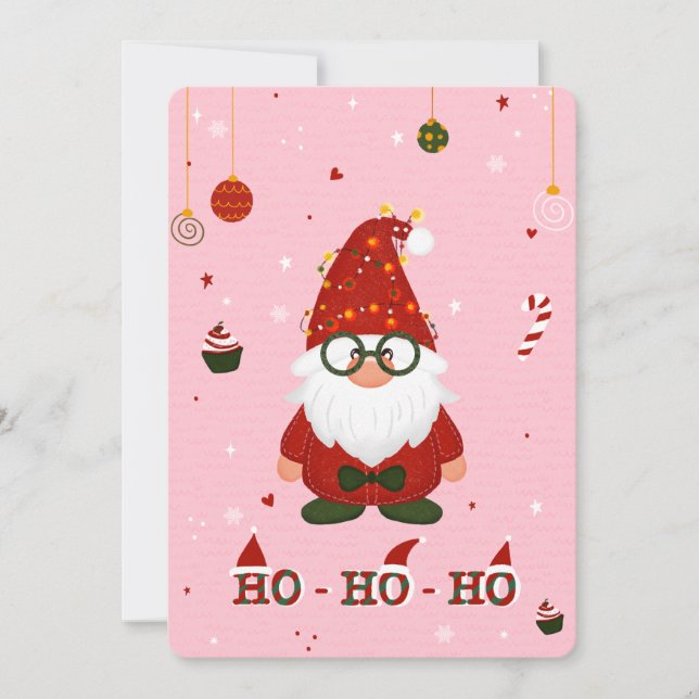 Cartes Pour Fêtes Annuelles Cute Christmas Gnome Holiday Card (Devant)