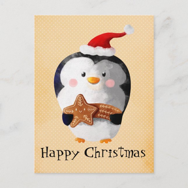 Cartes Pour Fêtes Annuelles Cute Christmas Penguin (Devant)