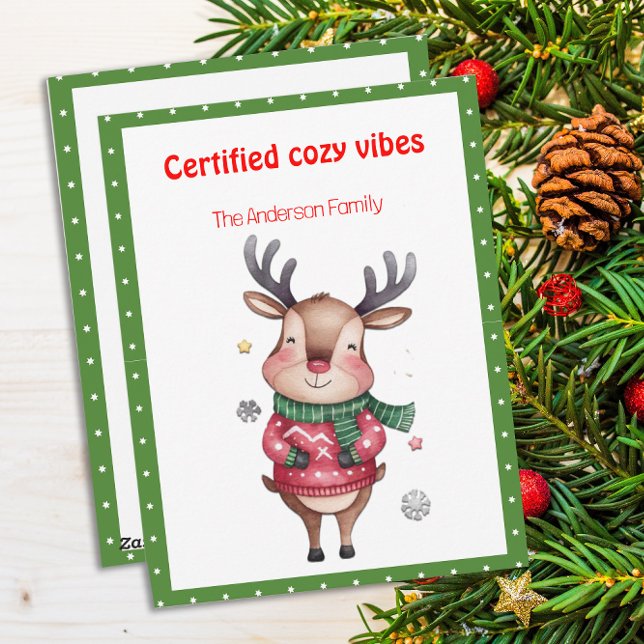 Cartes Pour Fêtes Annuelles Cute christmas reindeer funny wish retro Postcard (Créateur téléchargé)