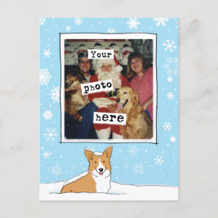 Cartes Pour Fêtes Annuelles Cute Corgi in the Snow Xmas Holiday Photo Template