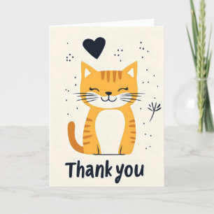 Cartes Pour Fêtes Annuelles Cute de chat orange Merci