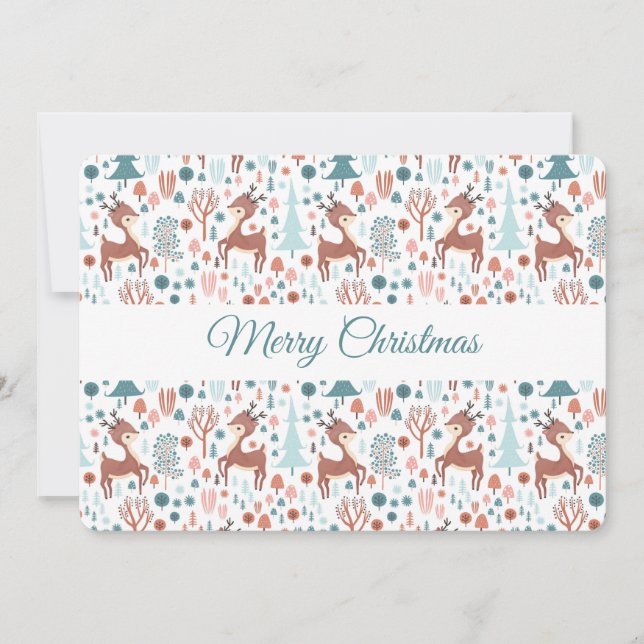 Cartes Pour Fêtes Annuelles Cute Deer (Devant)