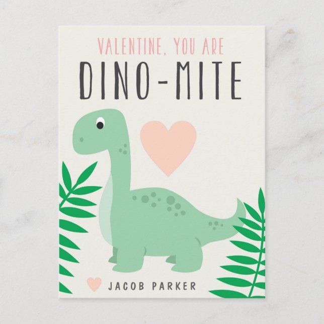 Cartes Pour Fêtes Annuelles Cute Dinosaur Classroom Valentine (Devant)