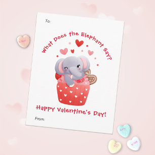 Cartes Pour Fêtes Annuelles Cute Elephant Cupcake Custom Kids Saint Valentin