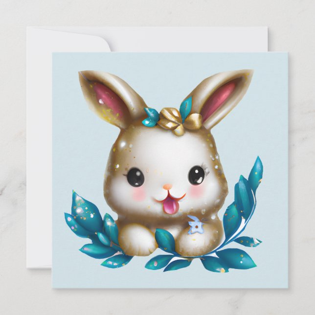 Cartes Pour Fêtes Annuelles Cute et adorable Kawaii Baby Bunny (Devant)