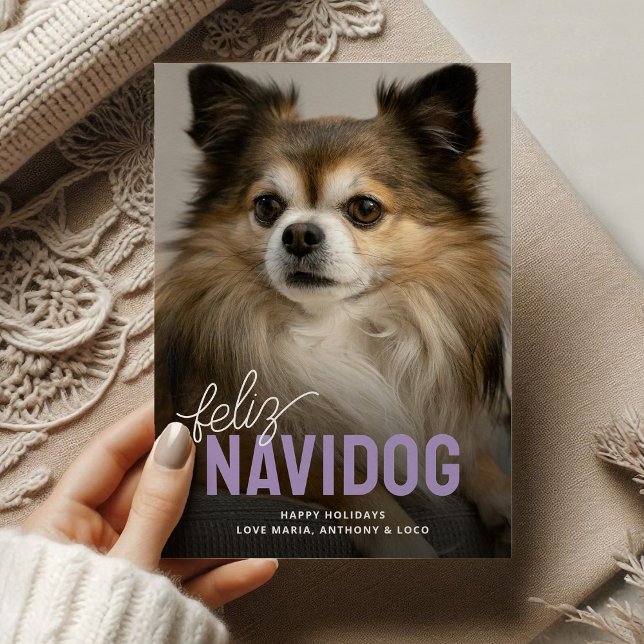 Cartes Pour Fêtes Annuelles Cute Feliz Navidog Pet Photo Noël (Créateur téléchargé)