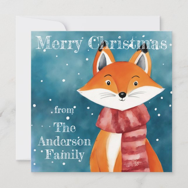 Cartes Pour Fêtes Annuelles Cute Fox (Devant)