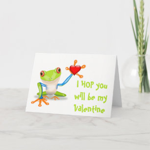 Cartes Pour Fêtes Annuelles Cute Frog Valentine's Day Funny Pun