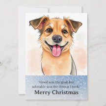Cute Funny Dog Christmas Card