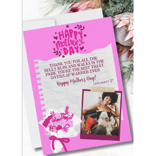 Cartes Pour Fêtes Annuelles Cute Funny Pet Fête des Mères Personnalisé