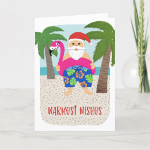 Cartes Pour Fêtes Annuelles Cute Funny Tropical Santa Christmas