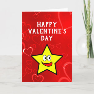 Cartes Pour Fêtes Annuelles Cute Funny Valentine's Day Hearts Gold Star