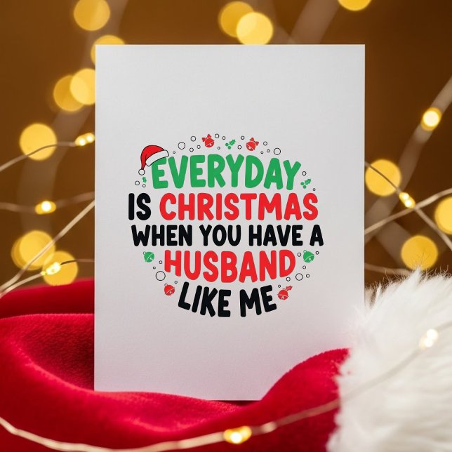 Cartes Pour Fêtes Annuelles Cute Funny Xmas Card Wife Gift From Husband (Créateur téléchargé)