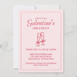Cartes Pour Fêtes Annuelles Cute Galentine's Day XOXO Pink Red 