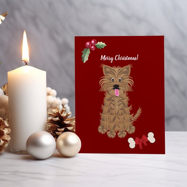 Cartes Pour Fêtes Annuelles Cute Girl Yorkie Chien Personnalisable (Créateur téléchargé)