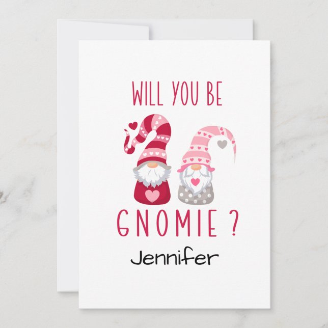 Cartes Pour Fêtes Annuelles Cute Gnome Personnalisé Romantique Saint-Valentin (Devant)
