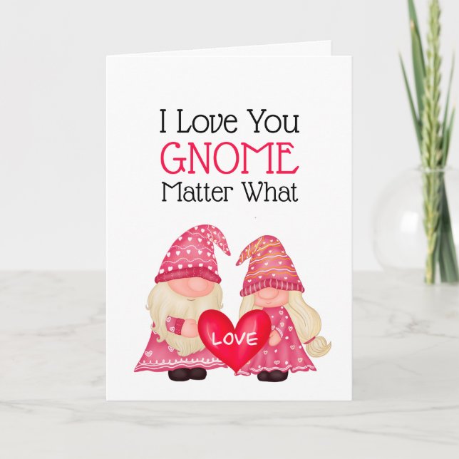 Cartes Pour Fêtes Annuelles Cute Gnome Valentine Love Heart (Devant)