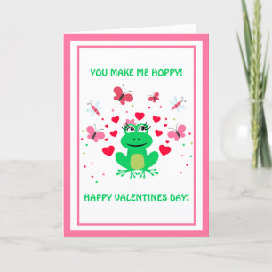 Cartes Pour Fêtes Annuelles Cute Grenouille-Hoppy Et Coeurs Jour Des Valentine