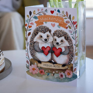 Cartes Pour Fêtes Annuelles Cute Hedgehogs Hedgehugs Valentines personnalisées