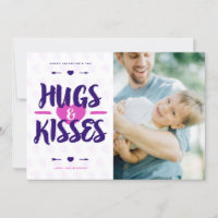 Cute Hugs & Kisses Rustique Photo Saint Valentin