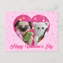 Cartes Pour Fêtes Annuelles Cute Kawaii Pink Pastel Hearts Saint Valentin