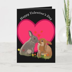 Cartes Pour Fêtes Annuelles Cute Kissing Bunnies Valentines