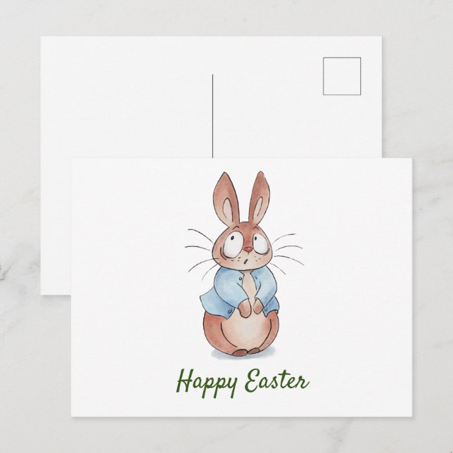 Cartes Pour Fêtes Annuelles Cute lapin (Devant / Derrière)