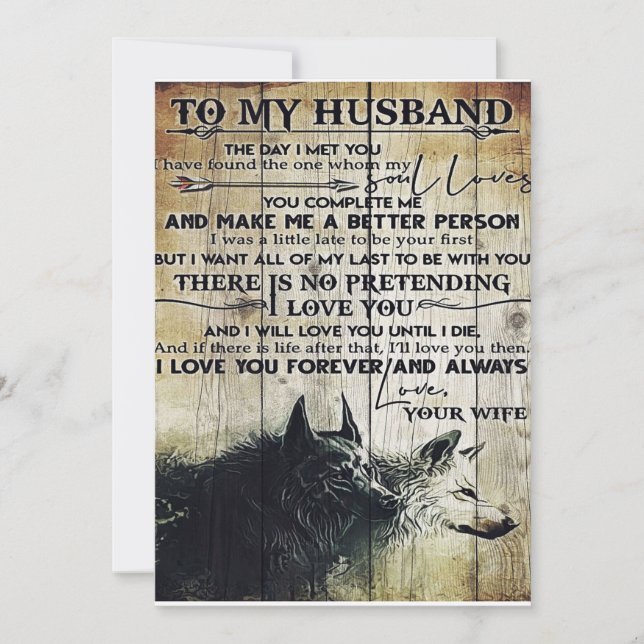 Cartes Pour Fêtes Annuelles Cute Letter To Husband | Lovely Gift | (Devant)