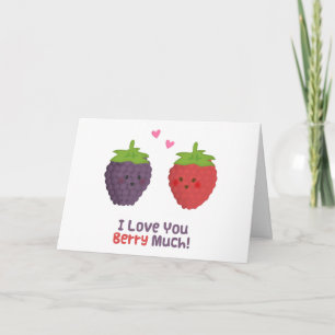 Cartes Pour Fêtes Annuelles Cute Love You Berry Much Pun Humor
