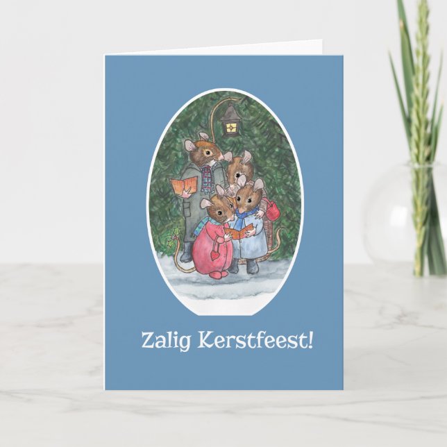 Cartes Pour Fêtes Annuelles Cute Mice Carol (Devant)