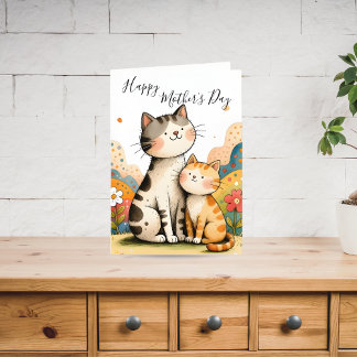 Cartes Pour Fêtes Annuelles Cute Mother’s Day Cat Card