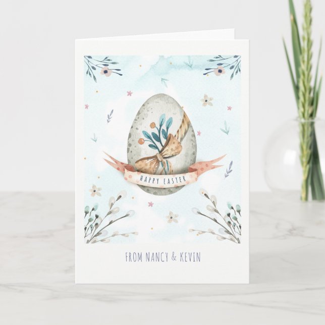 Cartes Pour Fêtes Annuelles Cute oeuf de Pâques Bonne Pâques (Devant)