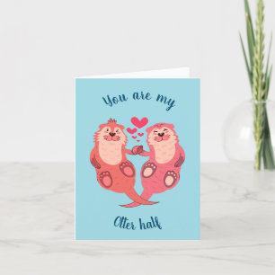 Cartes Pour Fêtes Annuelles Cute Otters Valentines Day Couple Personnalisé