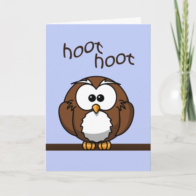 Cartes Pour Fêtes Annuelles Cute Owl Valentine's Day Salutation bleue (Devant)