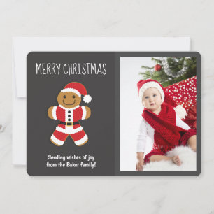 Cartes Pour Fêtes Annuelles Cute pain d'épices Père Noël Photo Noël