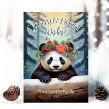 Cute Panda Bear Forêt de bois Joyeux et lumineux