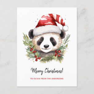 Cartes Pour Fêtes Annuelles Cute Panda Bear Père Noël Joyeux Noël
