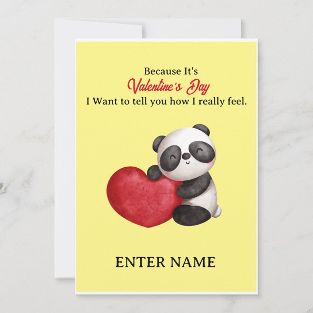 Cartes Pour Fêtes Annuelles Cute Panda personnalisée parce que c'est la Saint- (Devant)