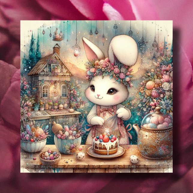 Cartes Pour Fêtes Annuelles Cute Pastel Chef Bunny Pâques chrétiennes (Créateur téléchargé)