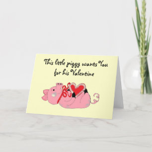 Cartes Pour Fêtes Annuelles Cute Piggy Valentine