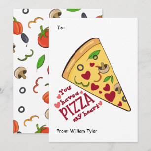 Cartes Pour Fêtes Annuelles Cute Pizza Mon Coeur ClasseValentines Jour
