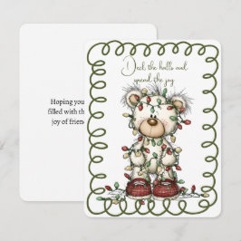 Cartes Pour Fêtes Annuelles Cute Polar Bear Tangled In Christmas Lights