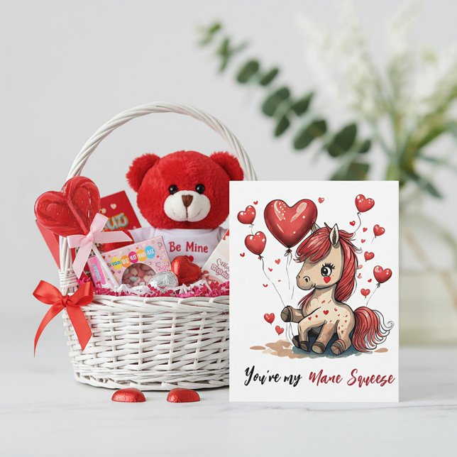 Cartes Pour Fêtes Annuelles Cute poney personnalisé valentine (Créateur téléchargé)