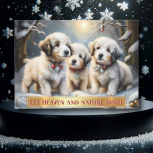 Cartes Pour Fêtes Annuelles Cute Puppies Christmas Carol Christian Photo